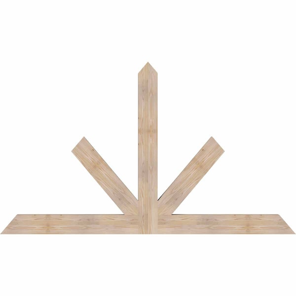 Ekena Millwork Saratoga Smooth Timber Gable Bracket, Douglas Fir, 84"W x 49"H x 3 1/2"D x 5 1/2"F, 14/12 Pitch GBW084X49X0406SAR00SDF - main